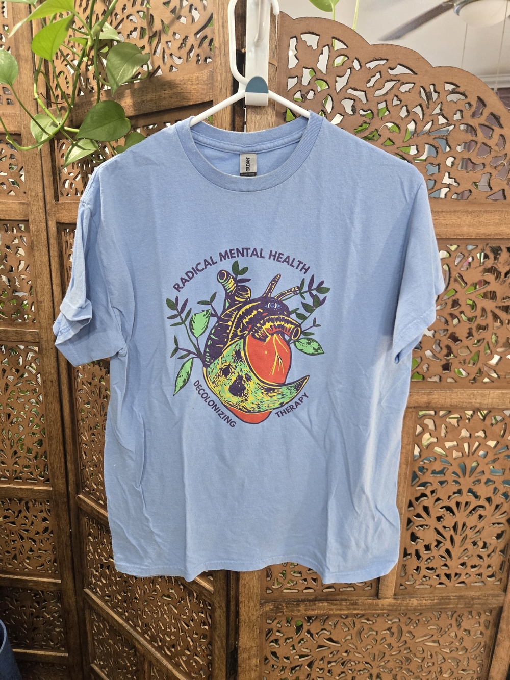 Unbranded Men’s Light Blue Graphic T-Shirt - Radical Mental Health